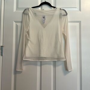 Abercrombie Long-Sleeve Mesh Slash Top